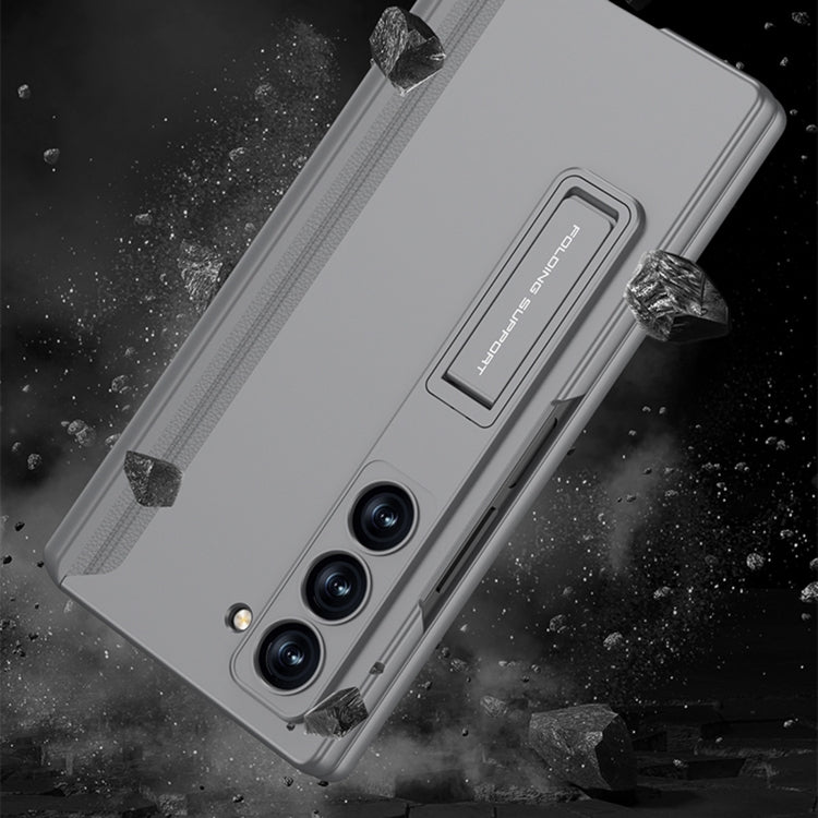 For Samsung Galaxy Z Fold6 GKK Integrated Anti Peep Full Coverage Magnetic Fold Phone Case with Pen Box, Not Included Pen(Grey) by GKK