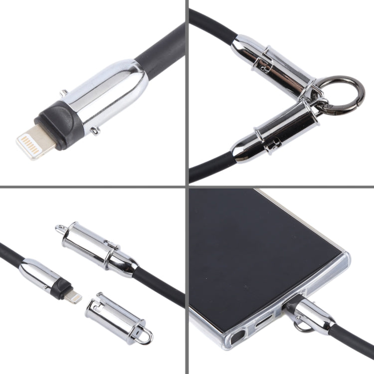 USB-C / Type-C to 8 Pin Data Cable Phone Anti-lost Short Lanyard, Length: 30cm(Green Braid) by bashfashion