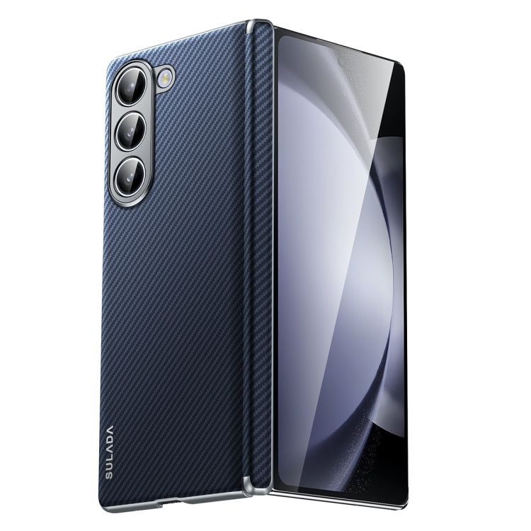 For Samsung Galaxy Z Fold5 SULADA 600D Kevlar Texture PC Shockproof Phone Case(Blue) by SULADA