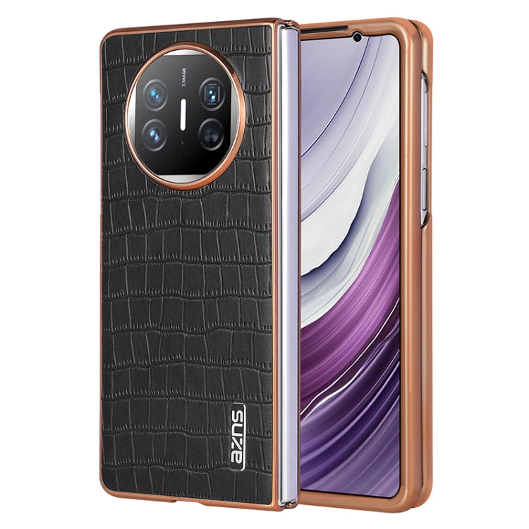 For Huawei Mate X3 / X5 AZNS Electroplated Frame Crocodile Texture Full Coverage Phone Case(Black) by AZNS