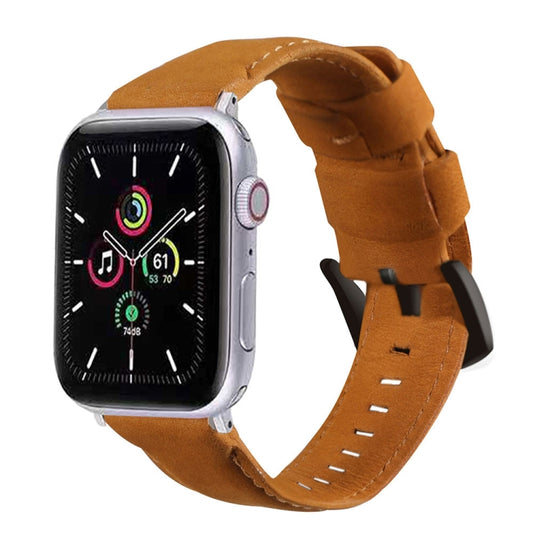 For Apple Watch 5 & 4 44mm / 3 & 2 & 1 42mm Leather Watch Band(Brown) by bashfashion
