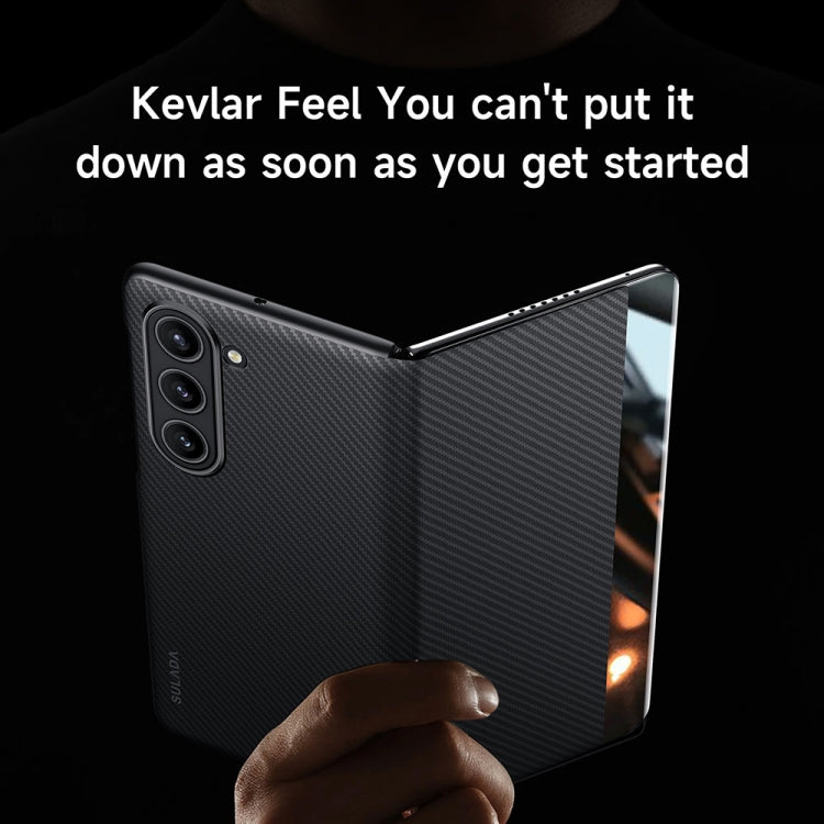 For Samsung Galaxy Z Fold5 SULADA Kevlar 600D Texture Smart Window Leather Phone Case(Purple) by SULADA