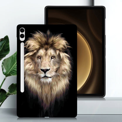 For Samsung Galaxy Tab S9+ / S9 FE+ Color Painting Pattern Smart Tablet TPU Case(Lion) by bashfashion