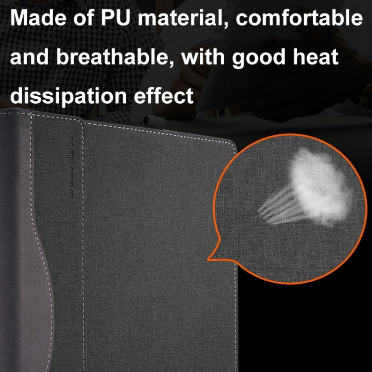 For MicroSoft Surface Laptop 13.5 inch Leather Laptop Shockproof Protective Case with Stand(Black) by bashfashion