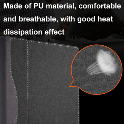 For MicroSoft Surface Laptop 13.5 inch Leather Laptop Shockproof Protective Case with Stand(Black) by bashfashion