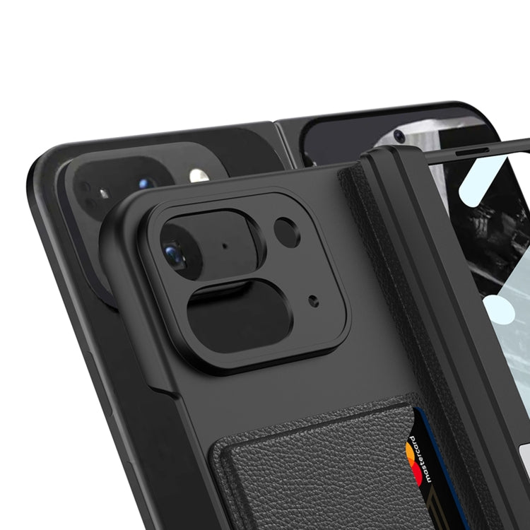 For Google Pixel 9 Pro Fold GKK Integrated Fold Hinge Card Slot Phone Case with Holder(Black) by GKK