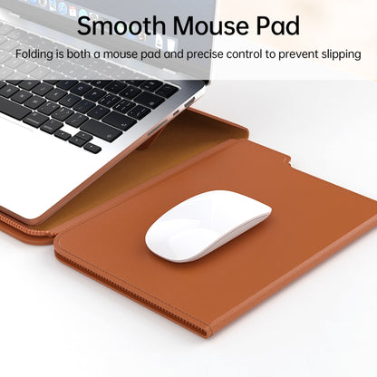 Multifunctional Laptop PU Magnetic Stand Split Liner Bag with Mouse Pad Function, Size:13-14 inch(Rose Gold) by bashfashion