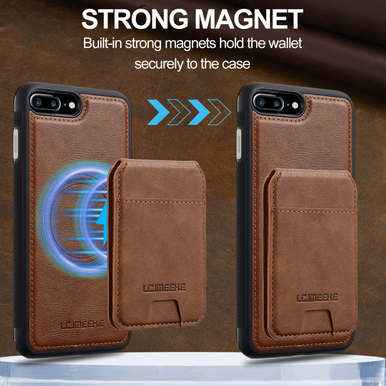 For iPhone SE 2024 LC.IMEEKE L3 Series Detachable RFID Card Bag Magsafe Phone Case(Brown) by LC.IMEEKE