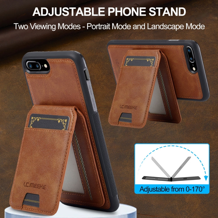 For iPhone SE 2024 LC.IMEEKE L3 Series Detachable RFID Card Bag Magsafe Phone Case(Brown) by LC.IMEEKE