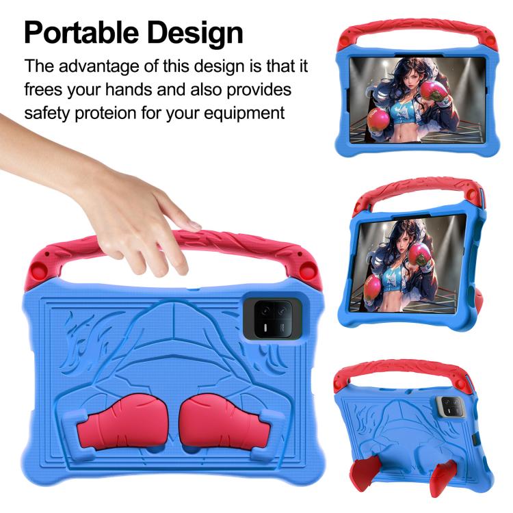 For Samsung Galaxy Tab S9 Boxing Series Kickstand EVA Shockproof Tablet Case with Shoulder Strap(Blue Red) by bashfashion