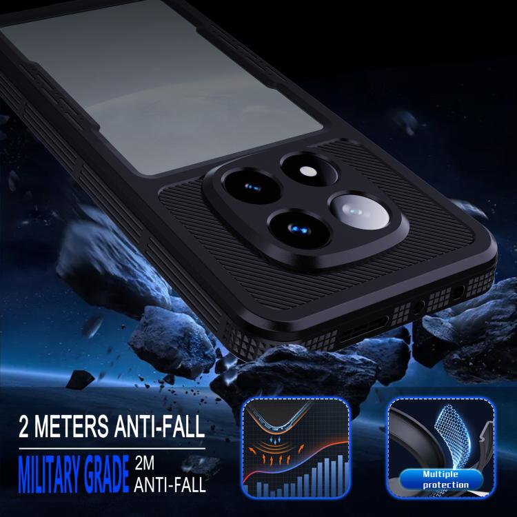 For Redmi Note 14 Pro 5G RedPepper Mars Series IP68 Waterproof Phone Case(Black) by RedPepper