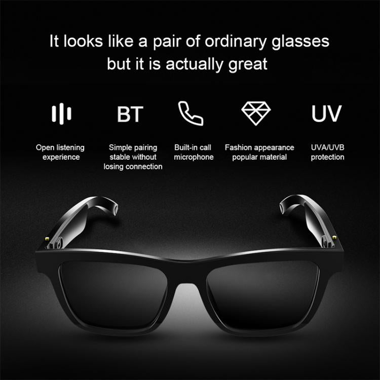 E10 Smart Audio Bluetooth Glasses, Style: Button Style(Black) by bashfashion