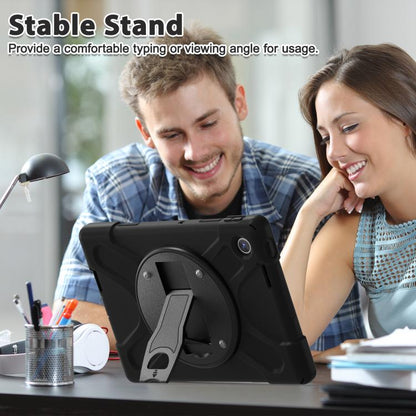 For Lenovo Tab 10.1 2025 / ZhaoYang K10c Silicone Hybrid PC Tablet Case with Shoulder Strap(Black) by bashfashion