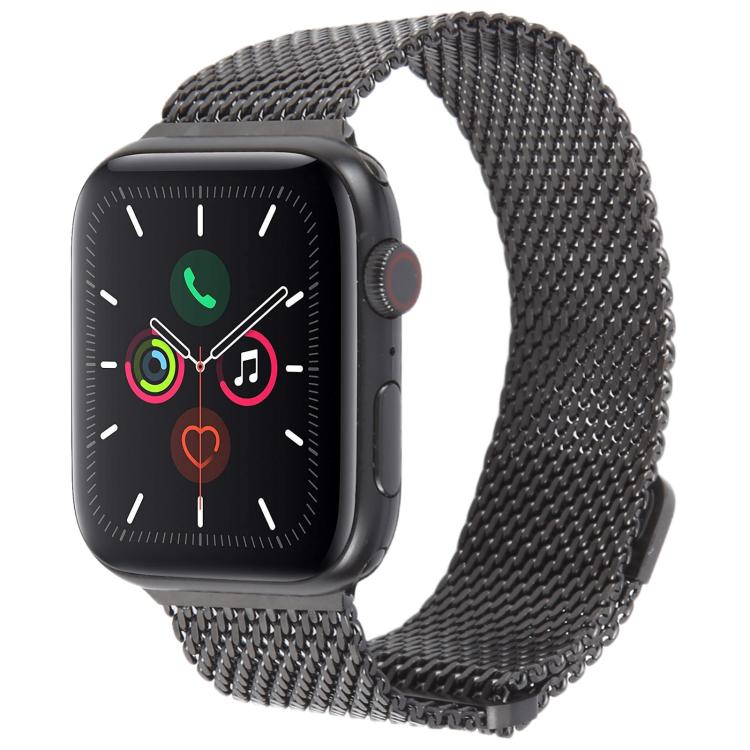 For Apple Watch 42mm / 41mm / 40mm / 38mm Double-section Magnetic Milanese Titanium Watch Band(Black) by bashfashion
