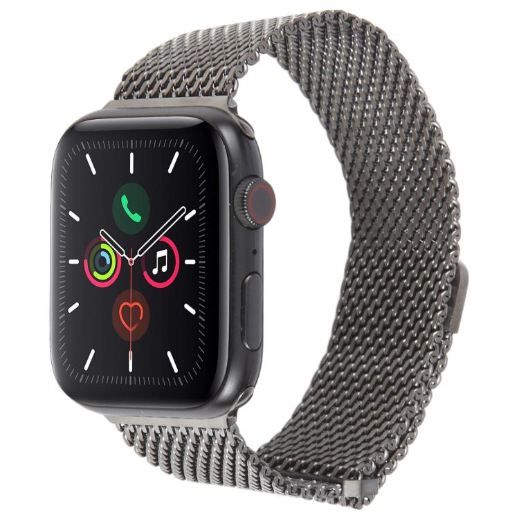 For Apple Watch 42mm / 41mm / 40mm / 38mm Double-section Magnetic Milanese Titanium Watch Band(Titanium Color) by bashfashion