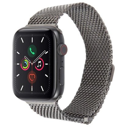 For Apple Watch 42mm / 41mm / 40mm / 38mm Double-section Magnetic Milanese Titanium Watch Band(Titanium Color) by bashfashion