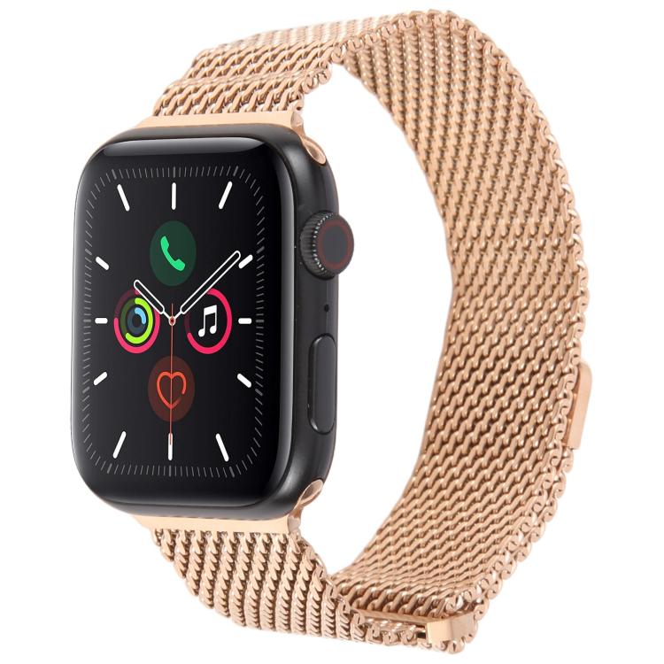 For Apple Watch 42mm / 41mm / 40mm / 38mm Double-section Magnetic Milanese Titanium Watch Band(Rose Gold) by bashfashion