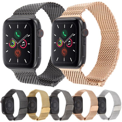 For Apple Watch 42mm / 41mm / 40mm / 38mm Double-section Magnetic Milanese Titanium Watch Band(Rose Gold) by bashfashion