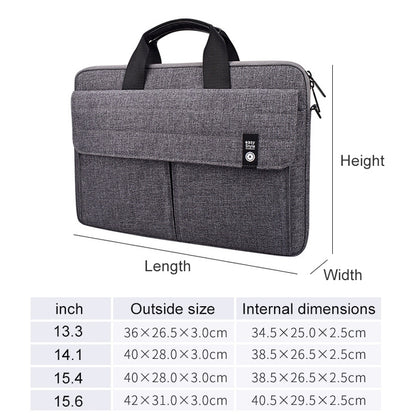 ST08 Handheld Briefcase Carrying Storage Bag without Shoulder Strap for 13.3 inch Laptop(Black) by bashfashion