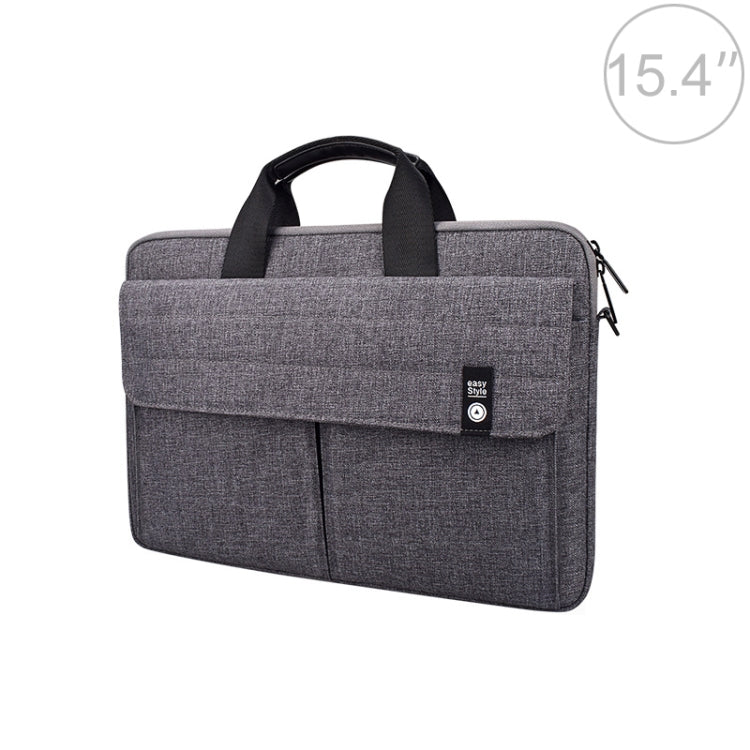 ST08 Handheld Briefcase Carrying Storage Bag without Shoulder Strap for 15.4 inch Laptop(Grey) by bashfashion