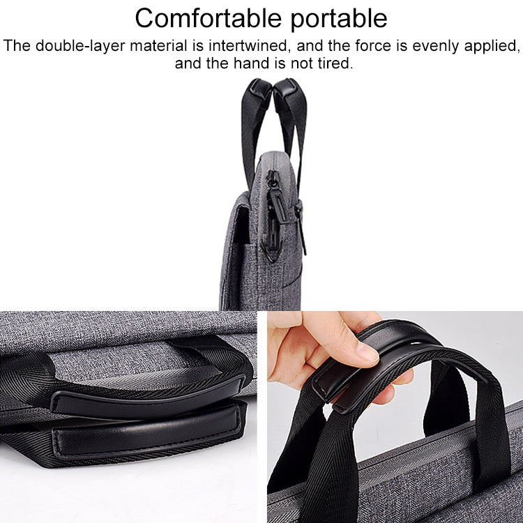 ST08 Handheld Briefcase Carrying Storage Bag without Shoulder Strap for 15.4 inch Laptop(Grey) by bashfashion