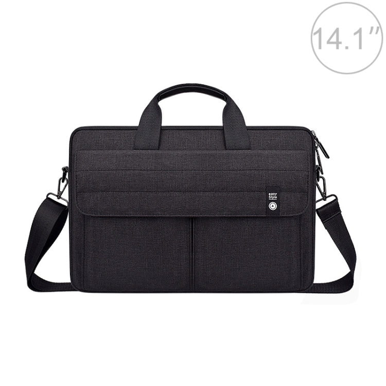 ST08 Handheld Briefcase Carrying Storage Bag with Shoulder Strap for 14.1 inch Laptop(Black) by bashfashion