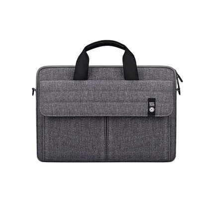 ST08 Handheld Briefcase Carrying Storage Bag with Shoulder Strap for 14.1 inch Laptop(Grey) by bashfashion