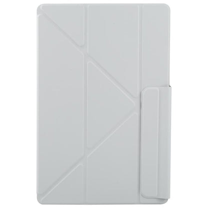 For Samsung Galaxy Tab S10+ / S9 FE+ Fixed Buckle Magnetic Deformation Leather Tablet Case(Grey) by bashfashion