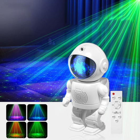 Astronaut Starry Projection Lamp Remote Control Laser Light, Style:Bluetooth Version(White) by bashfashion