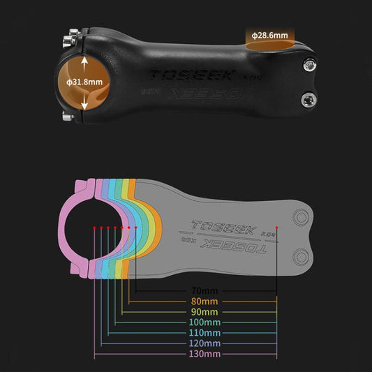 TOSEEK K04 Full Carbon Fiber Brazing Road Mountain Bike Handlebar Riser Faucet, Size:6 Degree, 120mm(Black Grey Silver) by TOSEEK