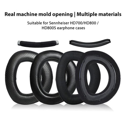 1 Pair Snap-on Replacement Earpads For Sennheiser HD800 / HD800S, Material:Flannel Stitching(Black) by bashfashion