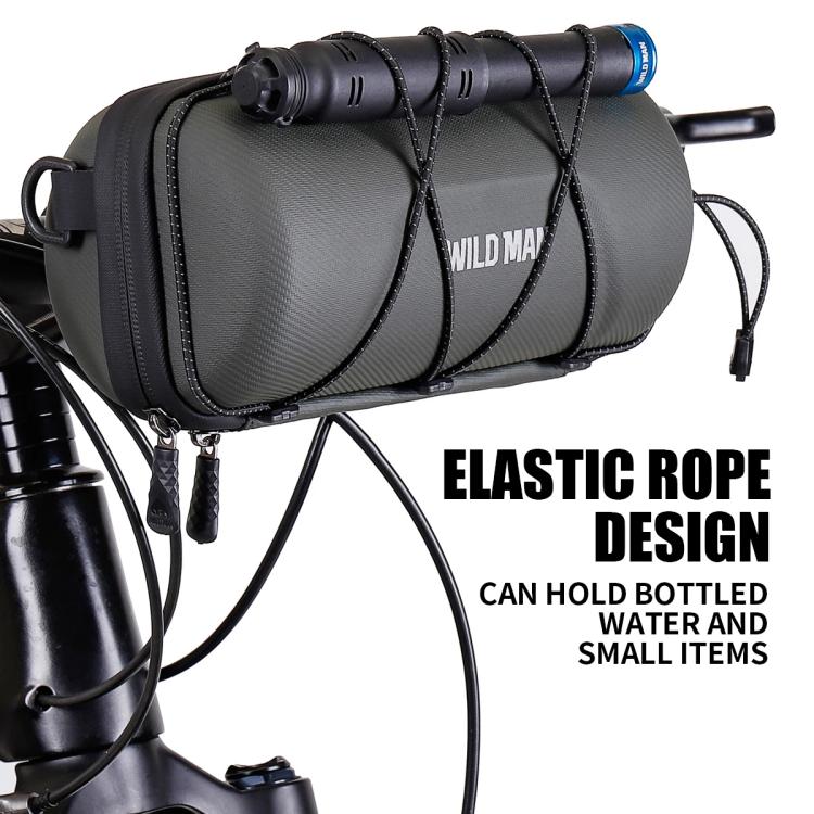 WILD MAN GD7X Mountain Bicycle EVA Hard Shell Handlebar Bag Quick Release Bracket(Black) by WILD MAN