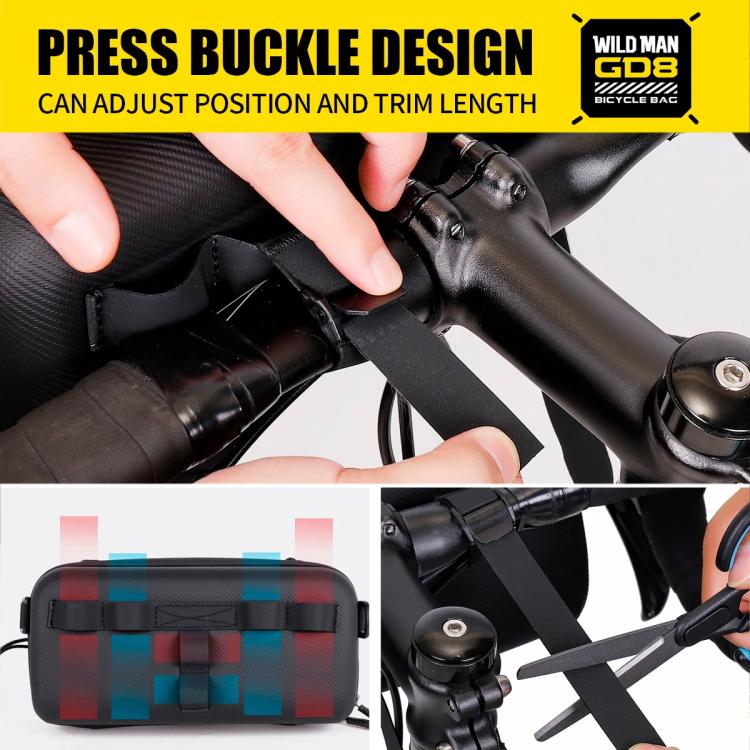 WILD MAN GD8 Mountain Bicycle EVA Hard Shell Handlebar Bag(Army Green) by WILD MAN