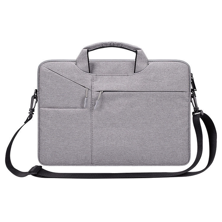 ST02S Waterproof Tear Resistance Hidden Portable Strap One-shoulder Handbag for 13.3 inch Laptops, with Suitcase Belt(Light Grey) by bashfashion