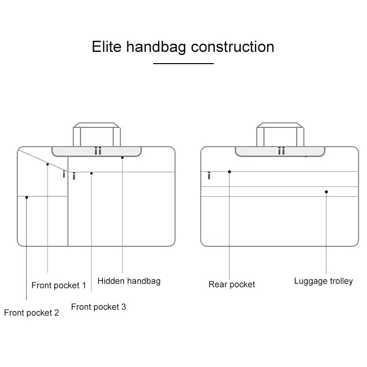 ST02S Waterproof Tear Resistance Hidden Portable Strap One-shoulder Handbag for 13.3 inch Laptops, with Suitcase Belt(Light Grey) by bashfashion