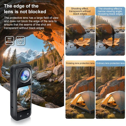 For Insta360 X5 PULUZ Rotating Optical Tempered Glass Lens Guard Protective Cover (Transparent) by PULUZ