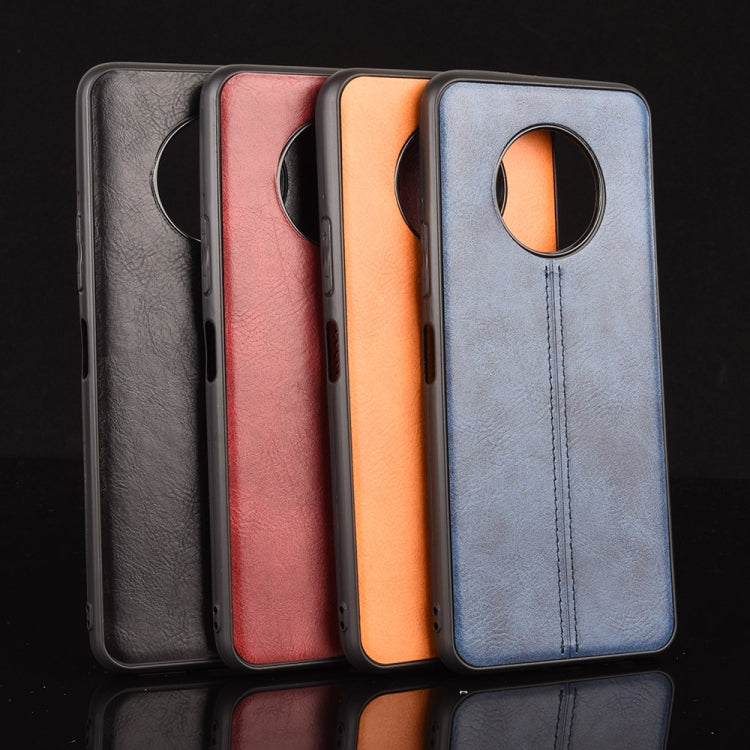 For Infinix Note 7 Shockproof Sewing Cow Pattern Skin Texture PC + PU + TPU Case(Red) by idewei