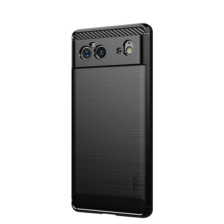 For Google Pixel 6 MOFI Gentleness Series Brushed Texture Carbon Fiber Soft TPU Case(Black) by MOFI