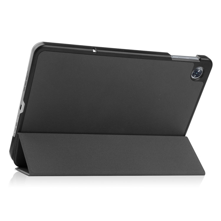 For OPPO Pad Air ENKAY Tri-fold Custer Texture Leather Smart Tablet Case(Dark Blue) by ENKAY