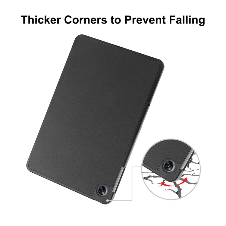 For OPPO Pad Air ENKAY Tri-fold Custer Texture Leather Smart Tablet Case(Red) by ENKAY