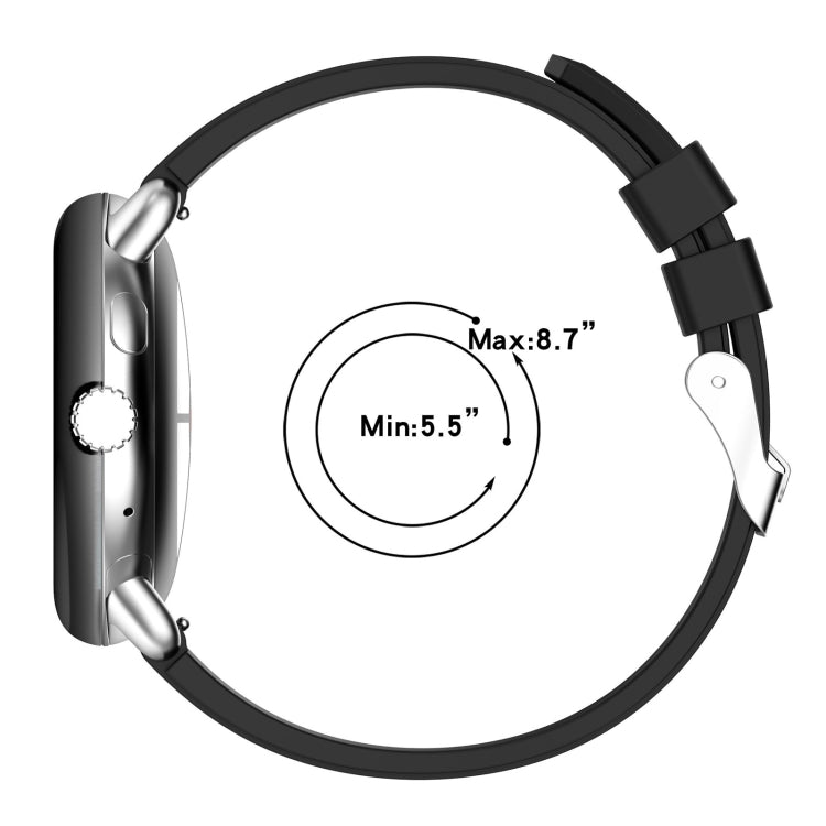 For Google Pixel Watch Metal Connector + Solid Color Silicone Watch Band(White) by bashfashion