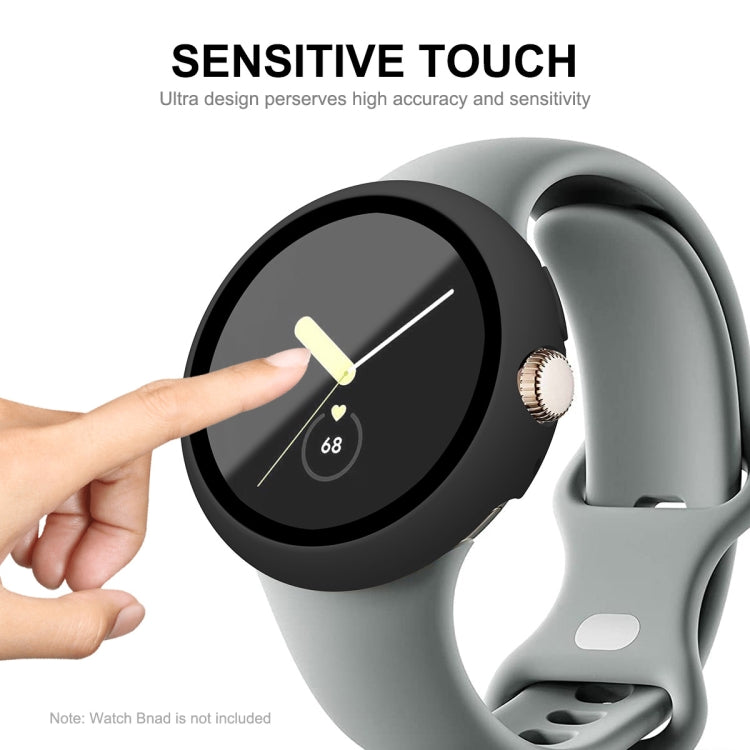 For Google Pixel Watch ENKAY Hat-Prince Full Coverage PC Frame + 9H Tempered Glass Case(Star Silver) by bashfashion