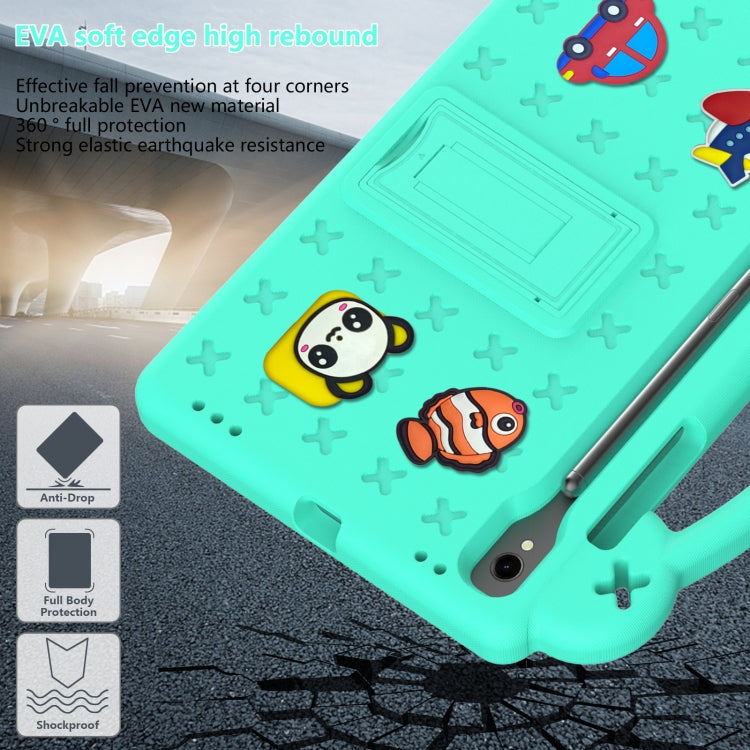 For Samsung Galaxy Tab S9 X710/X716B Handle Kickstand Children EVA Shockproof Tablet Case(Mint Green) by bashfashion