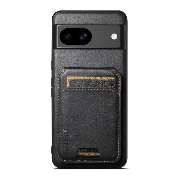 For Google Pixel 8a Suteni H02 Leather Wallet Stand Back Phone Case(Black) by Suteni