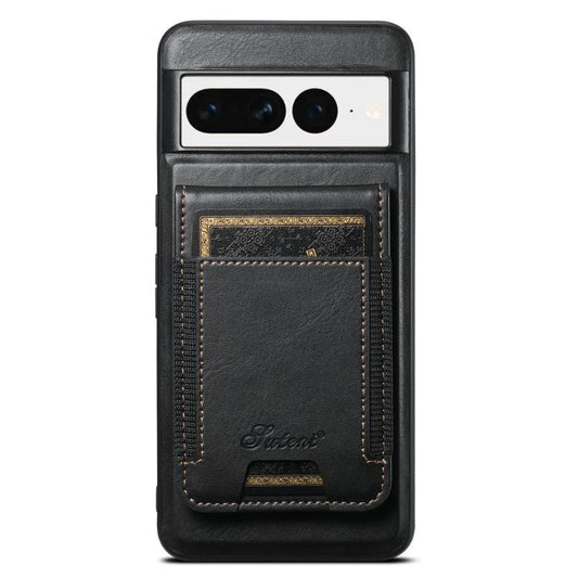 For Google Pixel 7 Suteni H17 Oil Eax Leather Detachable Wallet Phone Case(Black) by Suteni