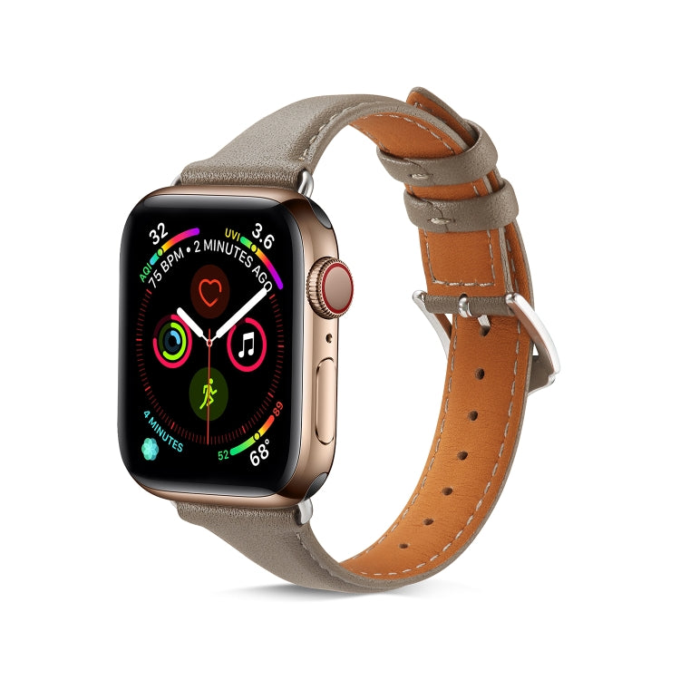 For Apple Watch 3 / 2 / 1 Generations 38mm Universal Thin Leather Strap(Darkgray) by bashfashion