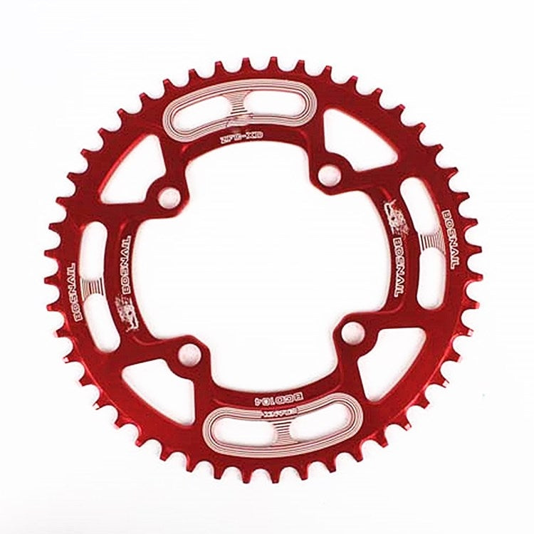 Snail Positive And Negative Tooth Discs Mountain Bike Single Disc Large Tooth Disc 104mm Bcd, Specification:50T(Red) by Snail