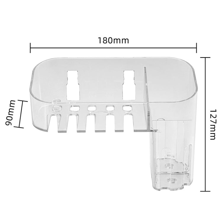 Magic Sticker Plastic Toiletry Makeup Storage Box Transparent Home Creative Organizing Box,Specification: Shallow Style by bashfashion