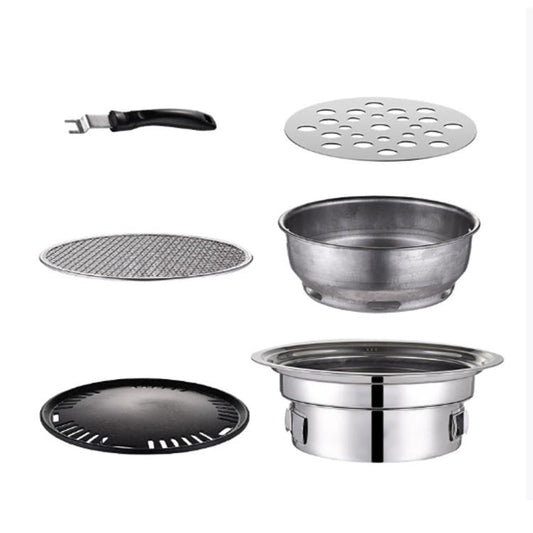 Household Stainless Steel Charcoal Barbecue Stove Outdoor Camping Portable Charcoal Stove Set, Size: 40cm(Complete Set) by bashfashion