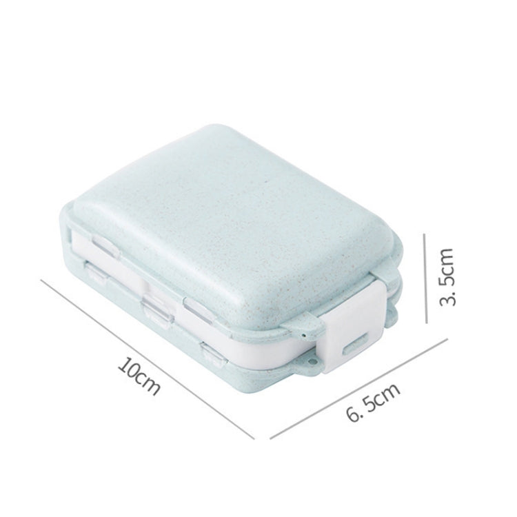 6 PCS C1617 Portable Dispensing Sealed Pill Box Wheat Straw Large-capacity Storage Box(Blue) by bashfashion